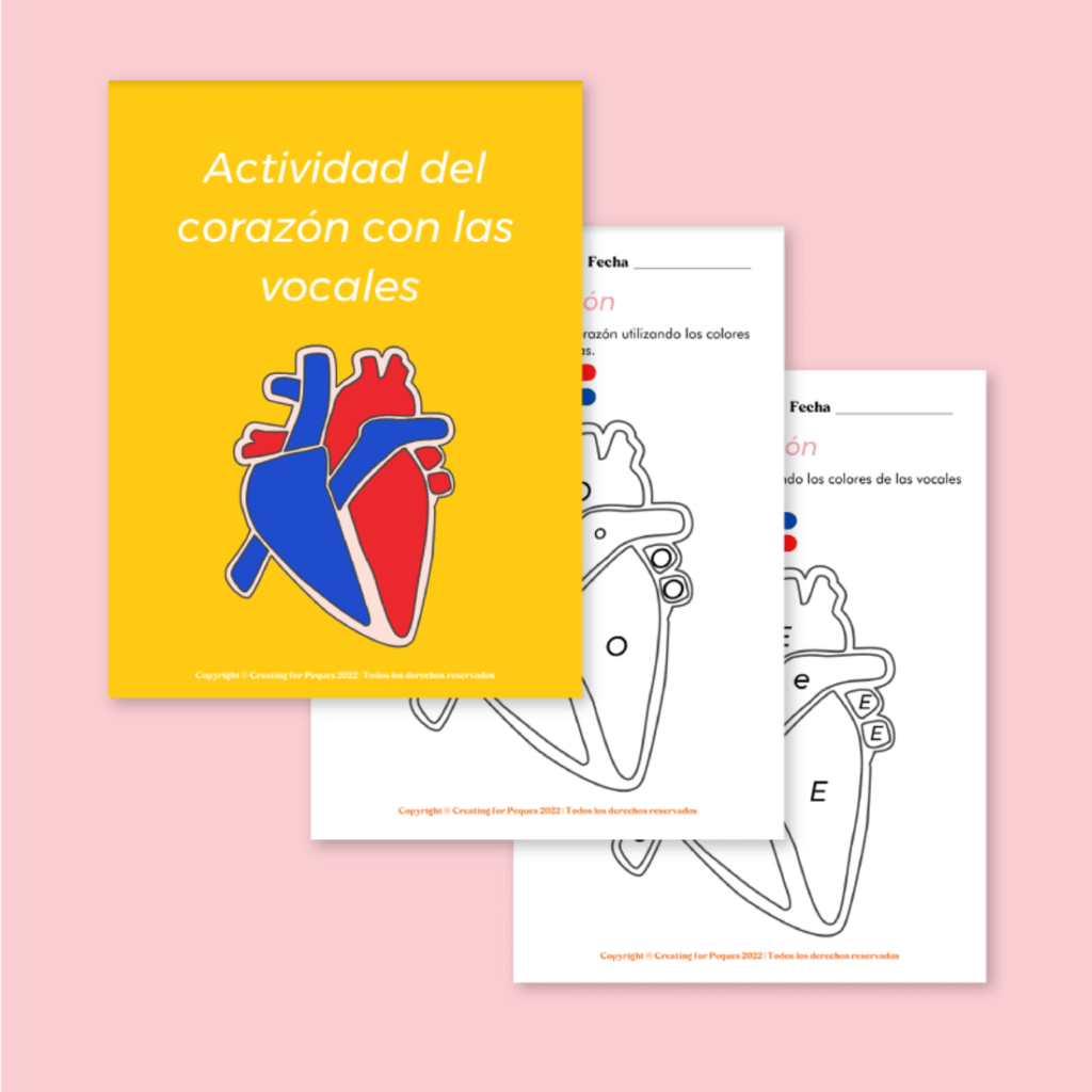 HEART ACTIVITY | VOWELS (PRINTABLE) (Spanish)