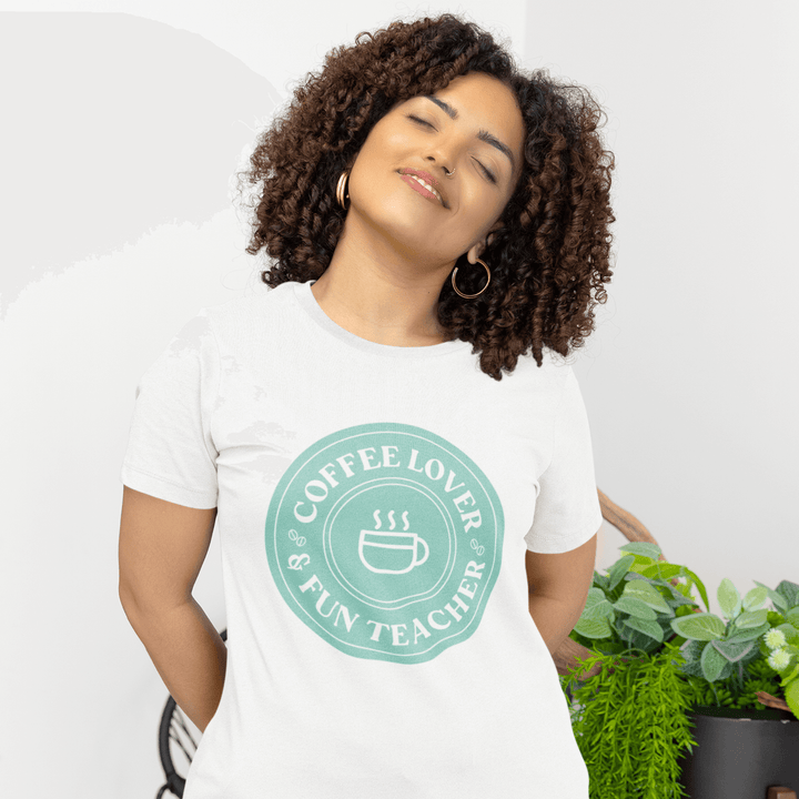 Coffee Lover Teacher (azul)  | 100% organic cotton t-shirt - Creating for peques